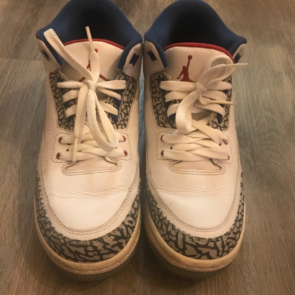 Retro Air Jordan Cement Blue White Size 6.5 Y